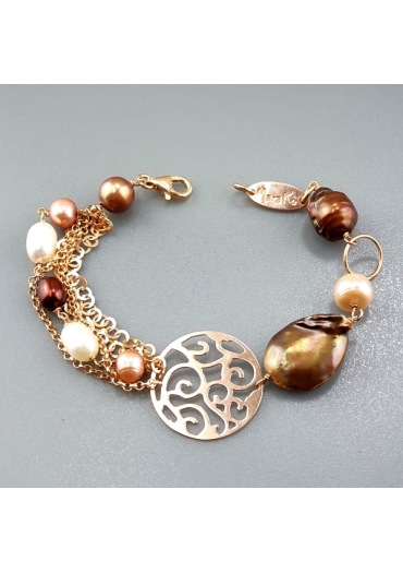 Bracciale perle di fiume brown BR0718