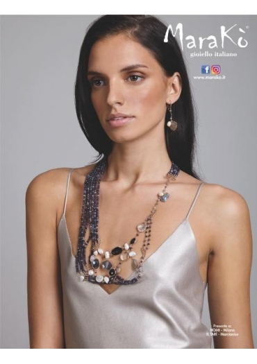 collana quarzo rutilato grigio cn3178