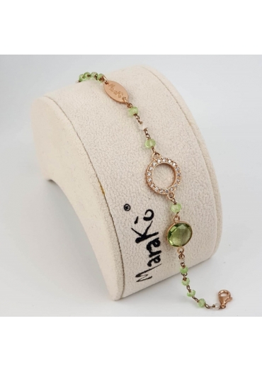 bracciale ametista verde idrotermale, zirconi BR1289