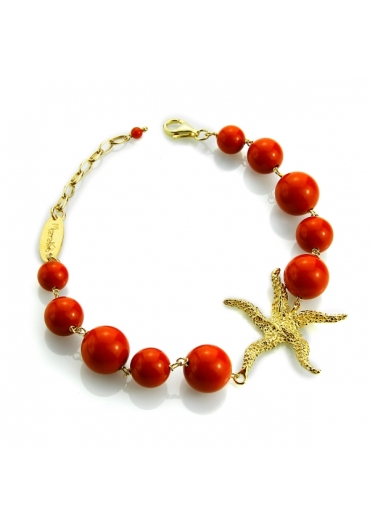 Bracciale corallo  Bamboo red br1402