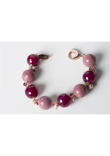 Bracciale agata ruby, rodonite BR0739