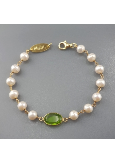 Br perle di fiume, castone olivina idrotermale BR1128
