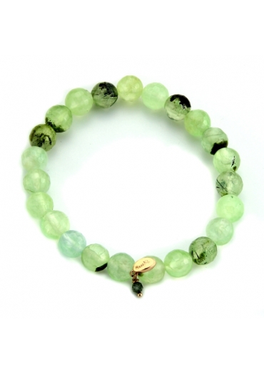 Bracciale elastico quarzo rutilato verde BR1585