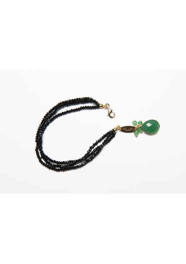 bracciale agata nera, agata verde sm. BR1011