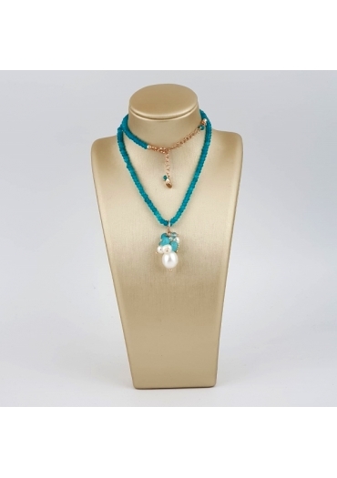 Collier giada verde acqua, perle coltivate CN3583