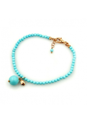 Bracciale pasta turchese 4 fiori br1624