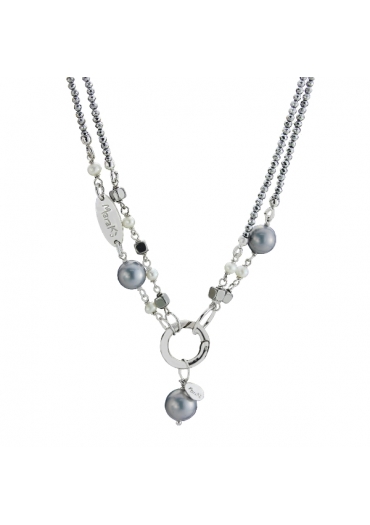 Collana ematite galvanizzata, Regolabile 45-90-cm CN3421