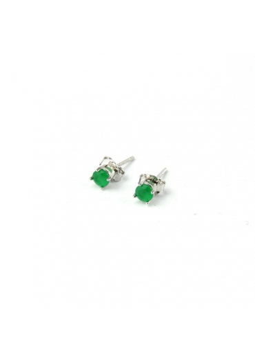 Orecchini  punto luce zircone verde OR2228