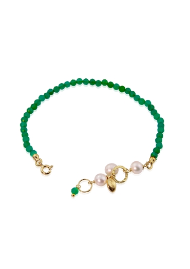 Bracciale rugiada, agata verde smeraldo BR1791