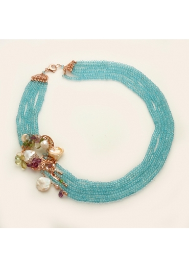 Collier multifilo acquamarina milk CN3210