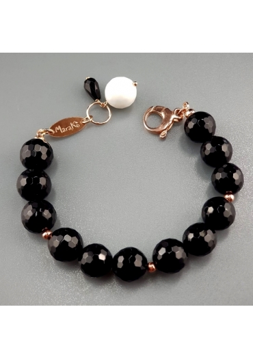 Bracciale agata nera agata bianca br1504