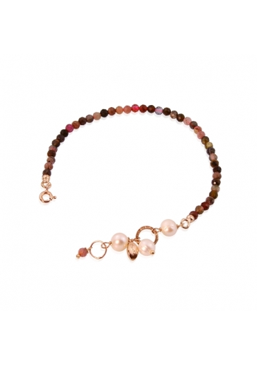 Bracciale rugiada, Tormaline, perle coltivate BR1785