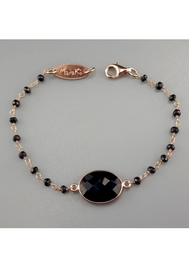 Bracciale spinello nero agata nera BR1700