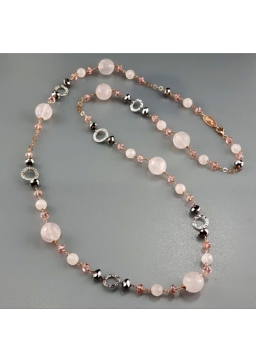 Collana, quarzo rosa CN2157