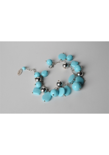 Bracciale charms, pasta turchese 4 fiori BR0496