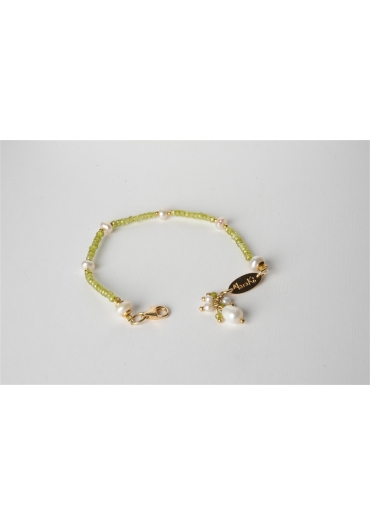 Bracciale peridoth taglio macchina perle di fiume BR0675