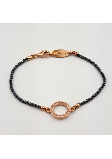 Bracciale ematite, zirconi BR1062