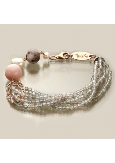 bracciale labradorite-diaspro rosa BR1388