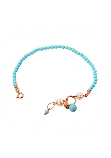 Bracciale Rugiada, pasta  turchese 4 fiori BR1799