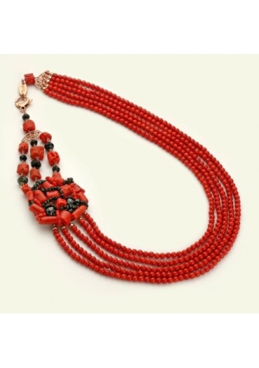Collier bamboo red CN3224