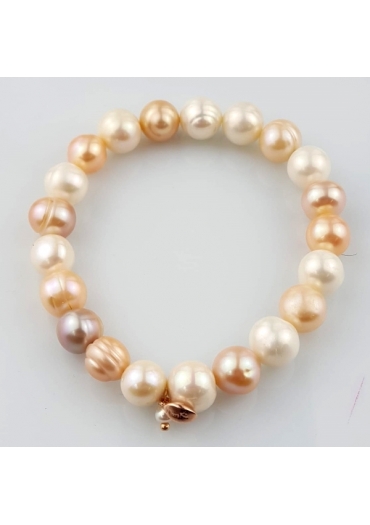 Bracciale perle coltivate   multicolor 10-11 mm br1640