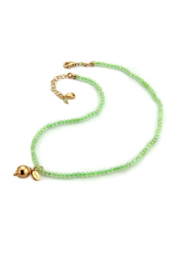 Choker quarzo rutilato verde con melina CHO03