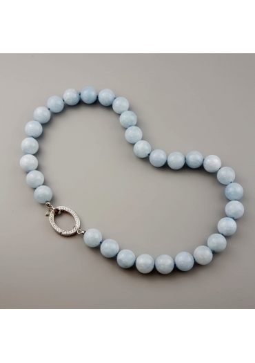 Collier acquamarina milk 14 mm lunghezza 50 cm CN3667