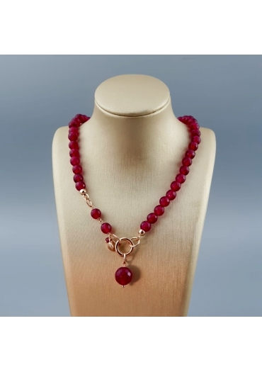 Collier Easy Agata Ruby 6 mm CN3701